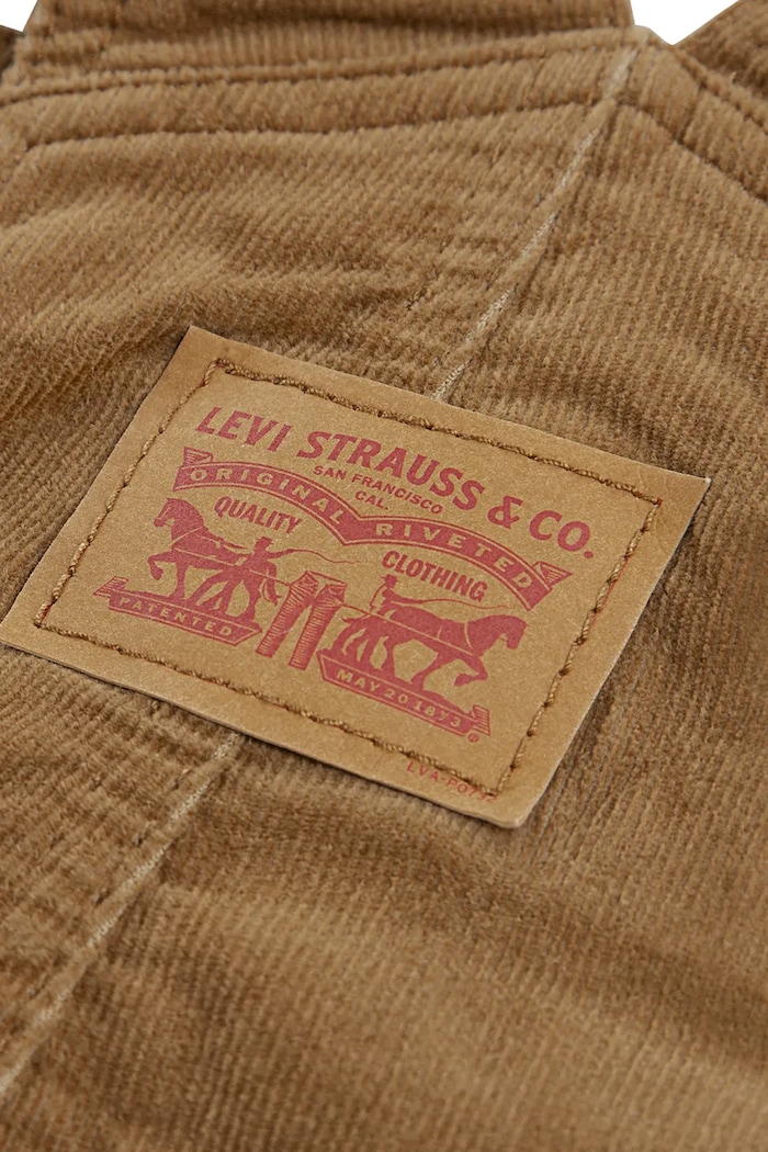 Παιδικές βαμβακερές ολόσωμες φόρμες Levi's CORDUROY OVERALL καφέ 6EJ335.B
