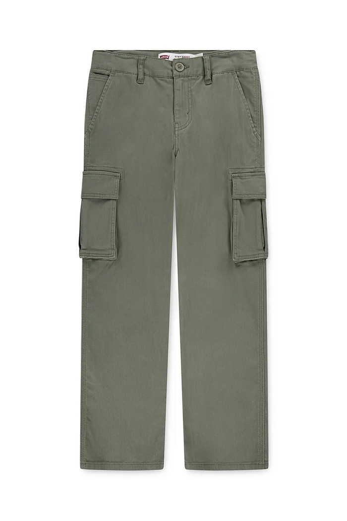 Detské nohavice Levi's 578 BAGGY FIT CARGO PANTS bavlna zelená 9EN809
