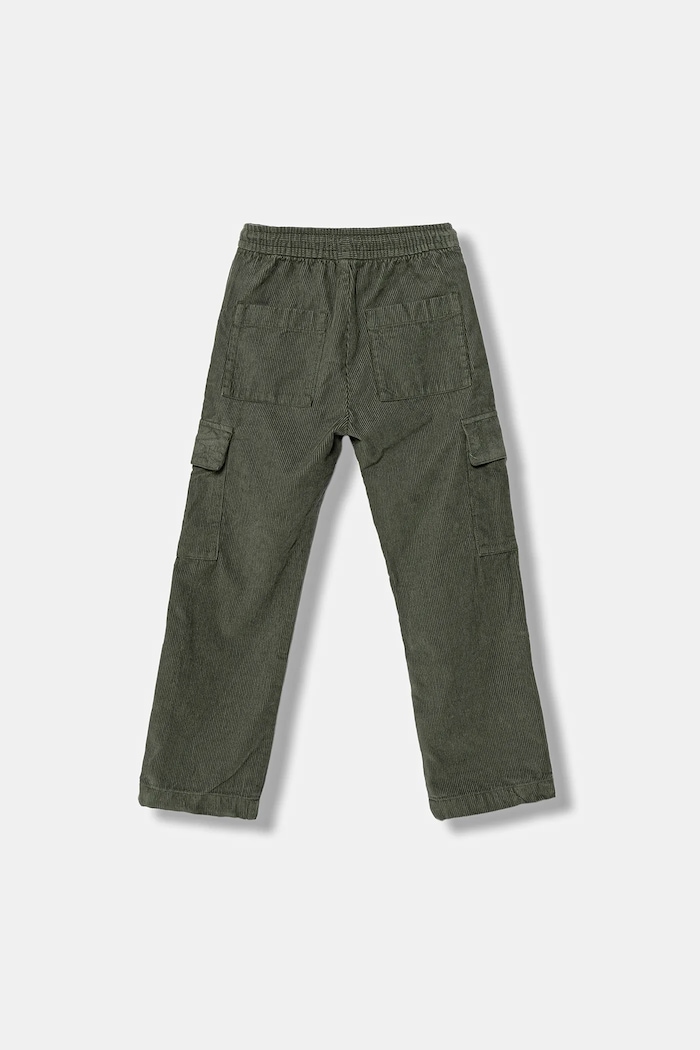 Calvin Klein Jeans spodnie sztruksowe dziecięce IB0IB02554.9BYA zielony AW25