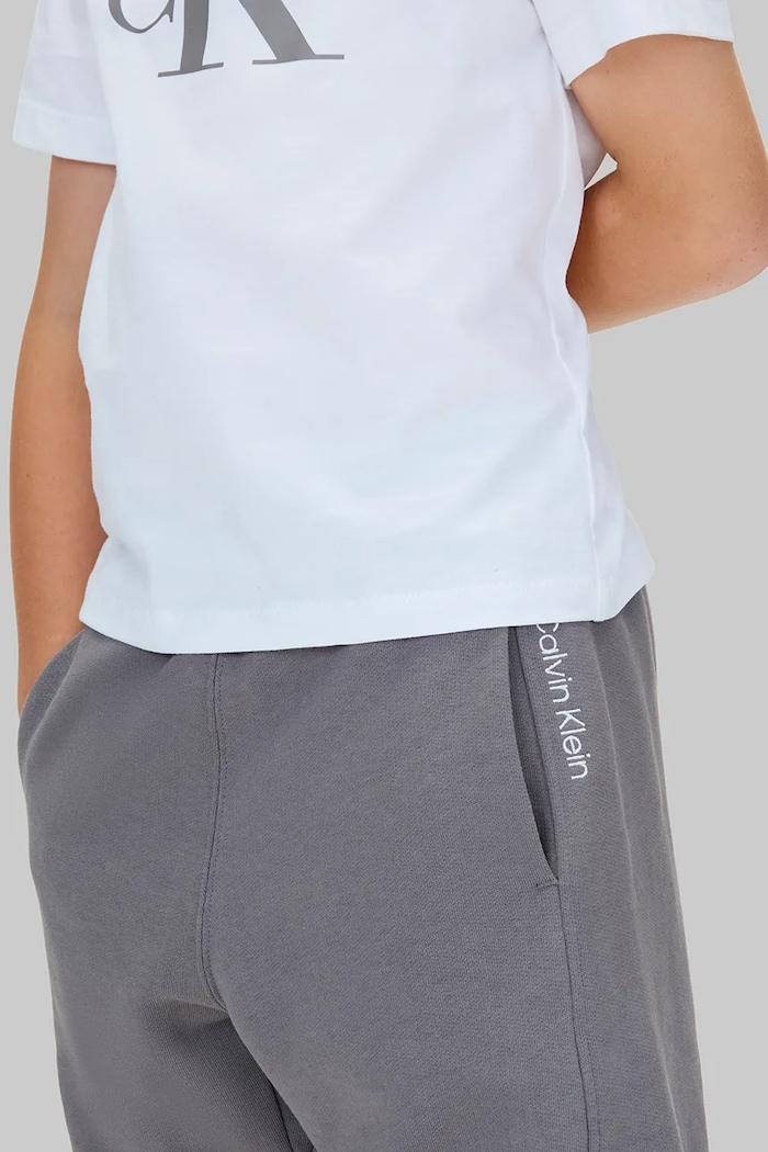 Calvin Klein Jeans spodnie bawełniane dziecięce szary IB0IB02571.9BYA