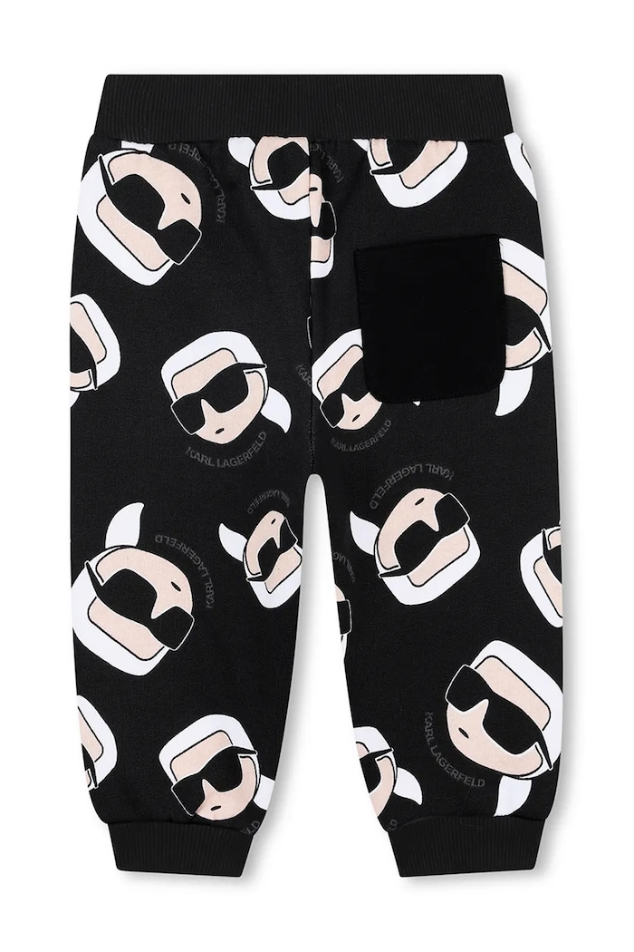 Băieți Karl Lagerfeld pantaloni de trening din bumbac pentru copii Z30662.86.108 negru
