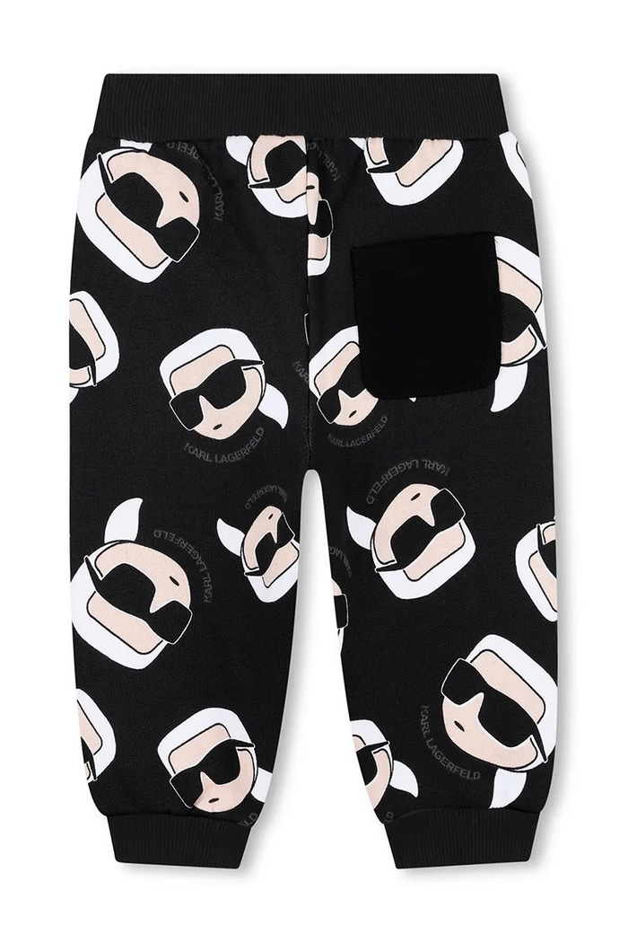 Chlapec Detské bavlnené tepláky Karl Lagerfeld Z30662.71.81 čierna
