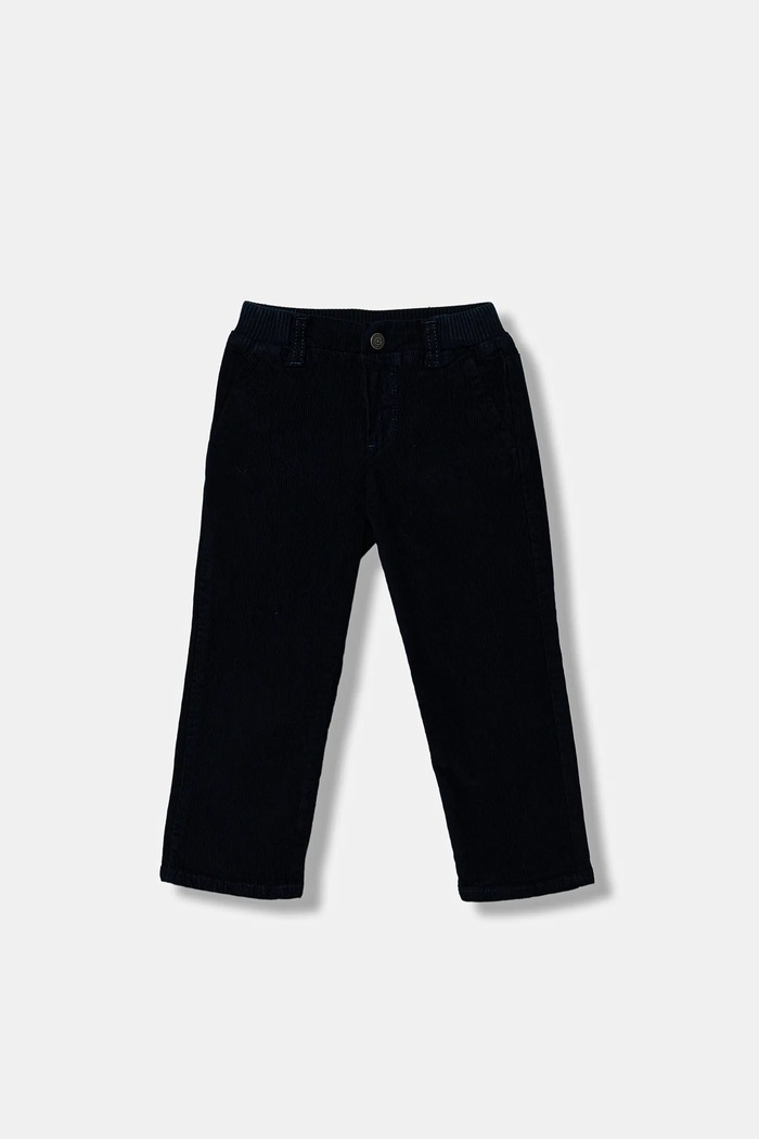Guess spodnie sztruksowe dziecięce tkanina granatowy N5BB00.WI250.9BYA