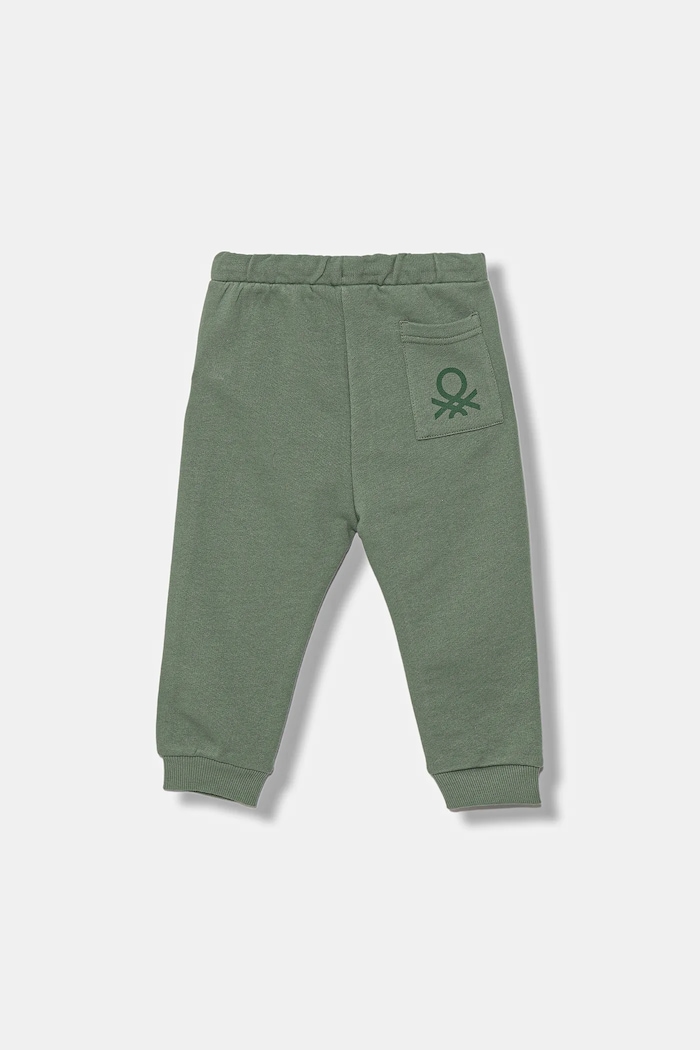 United Colors of Benetton pantaloni de trening din bumbac pentru copii 3J70GF010.P.Season.9BYA verde AW25