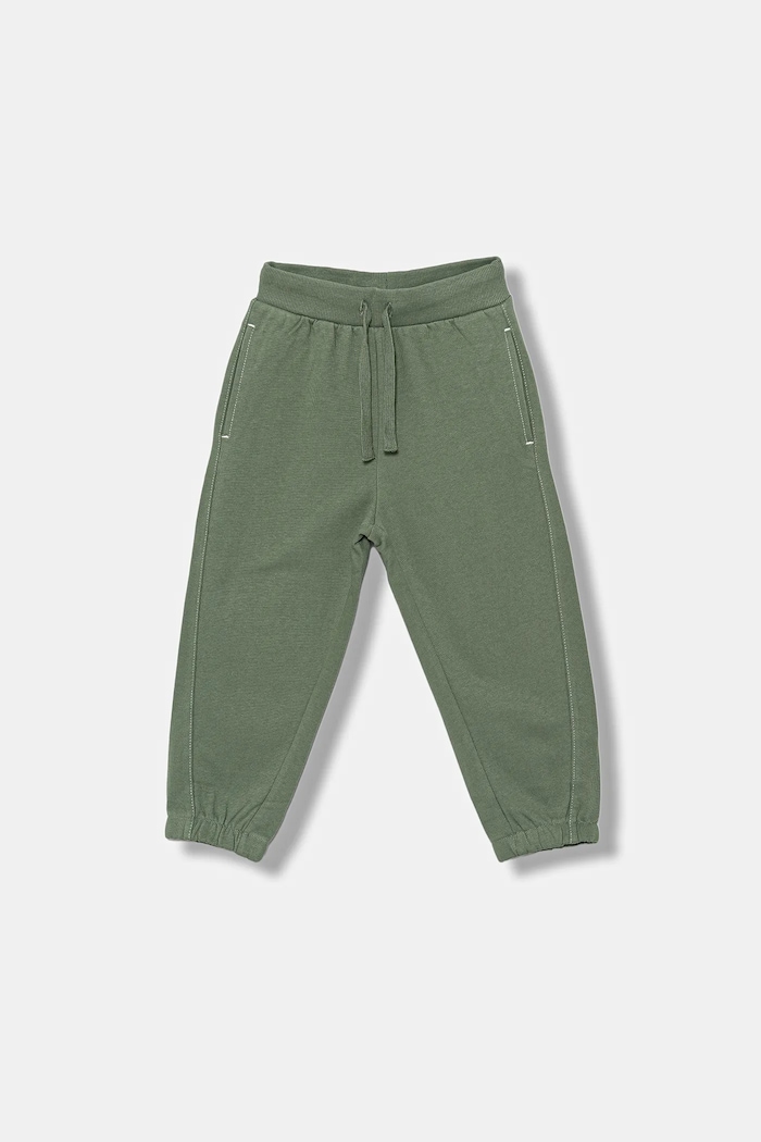 United Colors of Benetton pantaloni de trening din bumbac pentru copii uni verde 3NBMGF053.P.seasonal