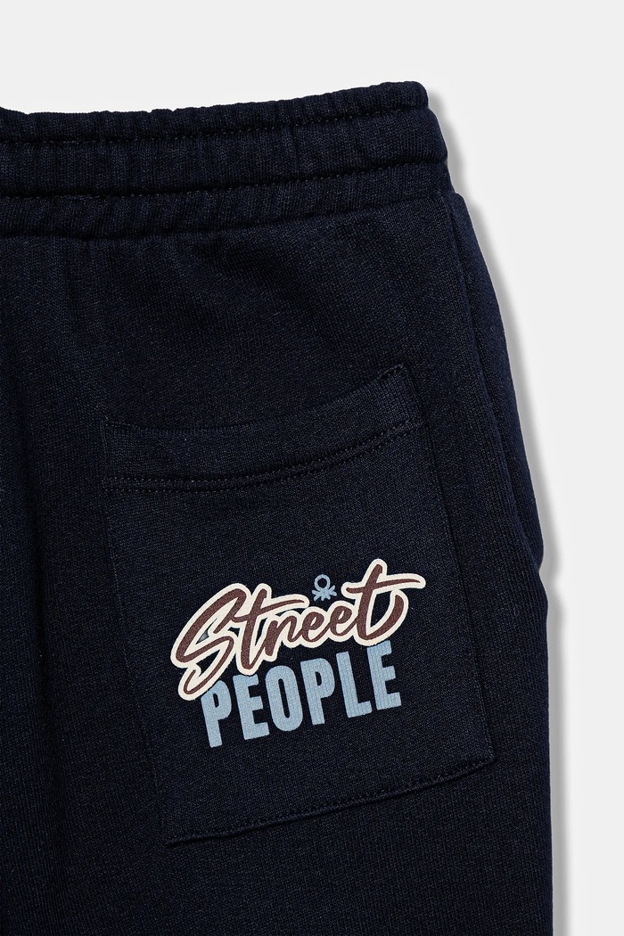 Băieți United Colors of Benetton pantaloni de trening din bumbac pentru copii 3J68GF04Z.P.seasonal bleumarin