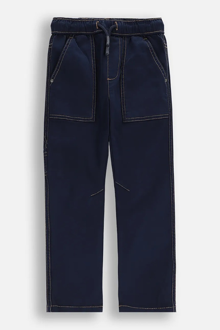 Detské nohavice Coccodrillo bavlna tmavomodrá ZC5119101YBK
