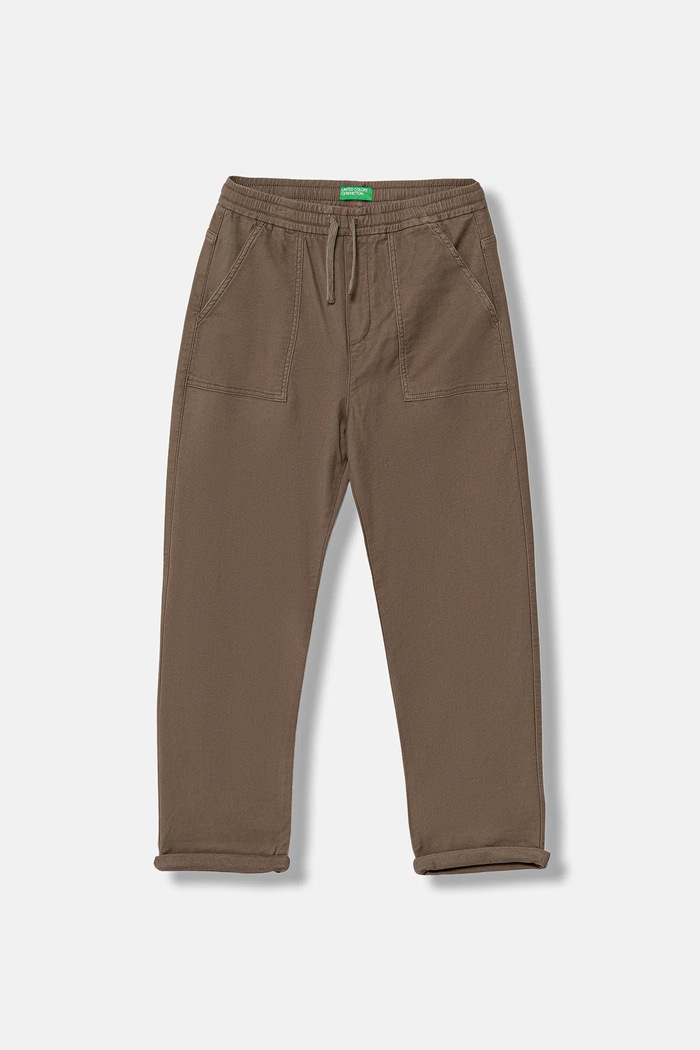 United Colors of Benetton spodnie dziecięce z elastanem brązowy 47K0CF03T.G.Season.9BYA