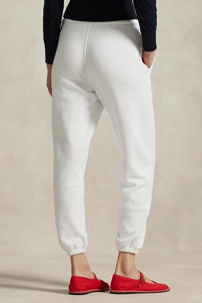 Polo Ralph Lauren teplákové nohavice dámske s bavlnou 211971694 biela SS26