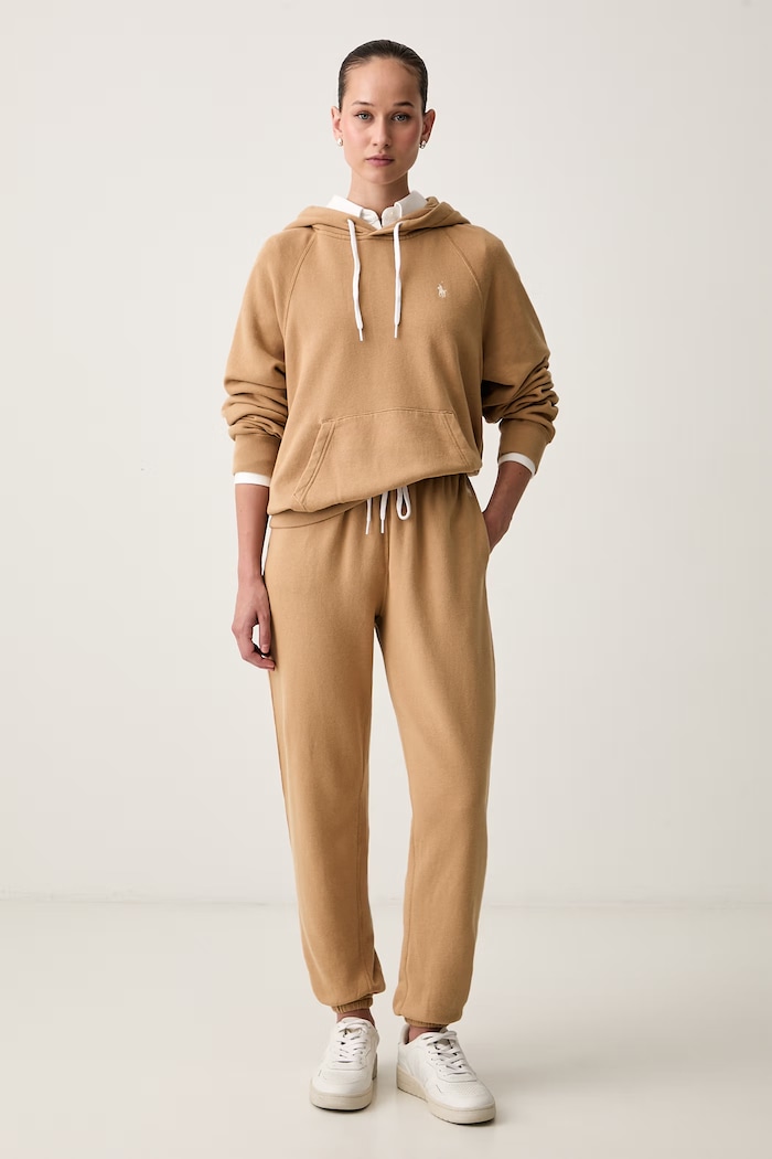 Polo Ralph Lauren spodnie dresowe damskie z bawełną 211971694 brązowy SS26