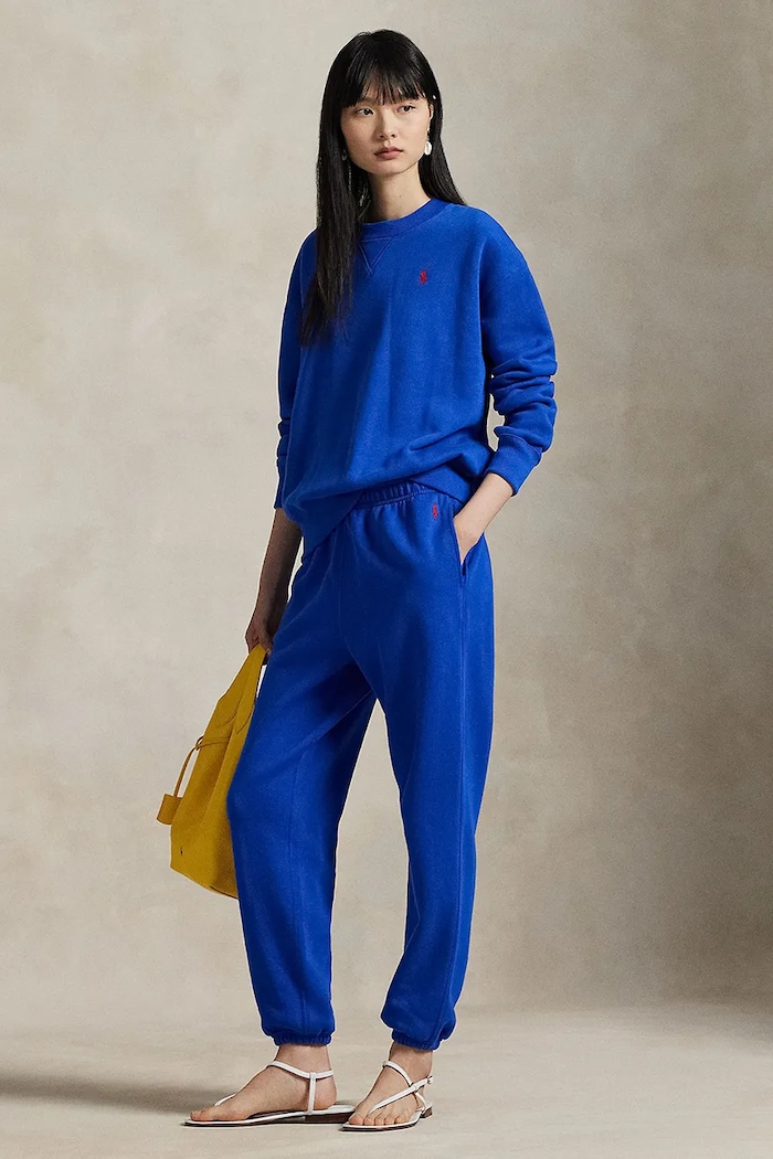 Oblečenie Polo Ralph Lauren teplákové nohavice dámske 211971700 fialová
