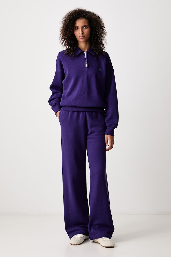 Polo Ralph Lauren Παντελόνι επίσημο με βαμβάκι γυναικείο 211977959 μωβ SS26