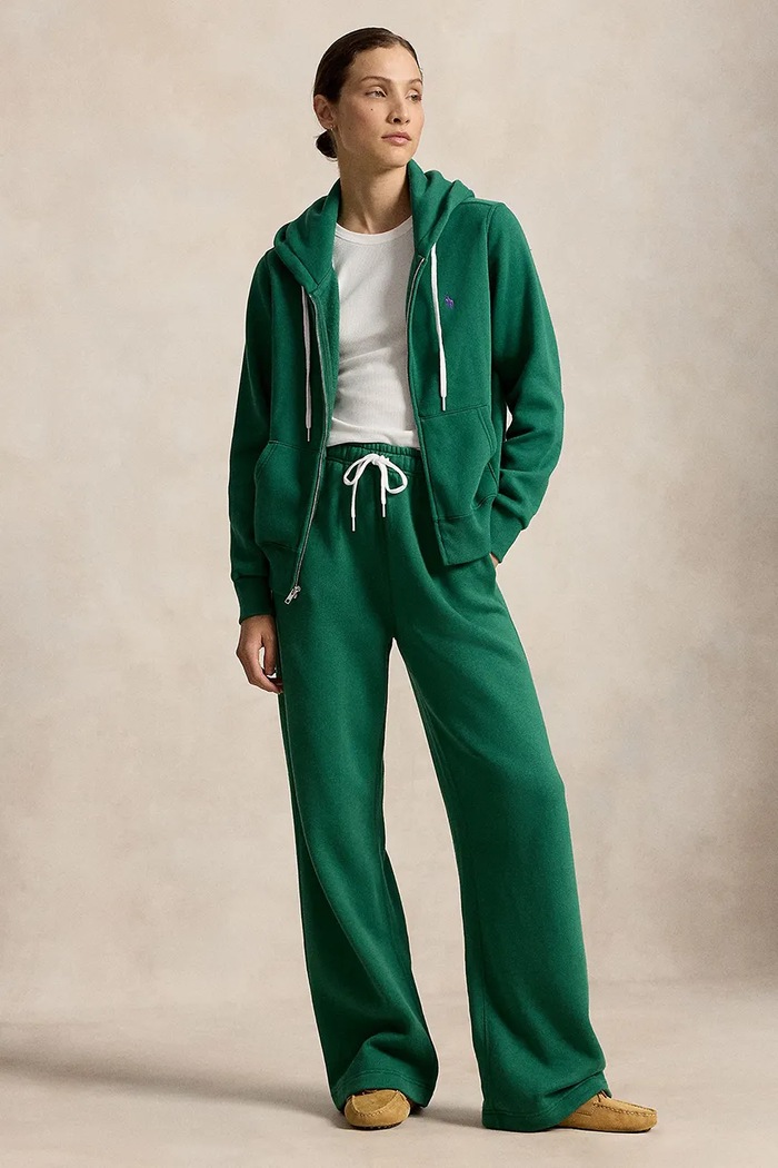 Oblečení Polo Ralph Lauren tepláky dámské s bavlnou 211977959 zelená