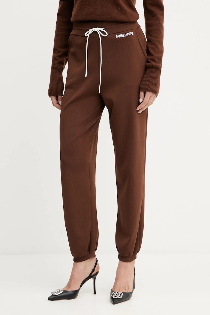 Patrizia Pepe pantaloni de trening tricotaj maro 8P0736.K266