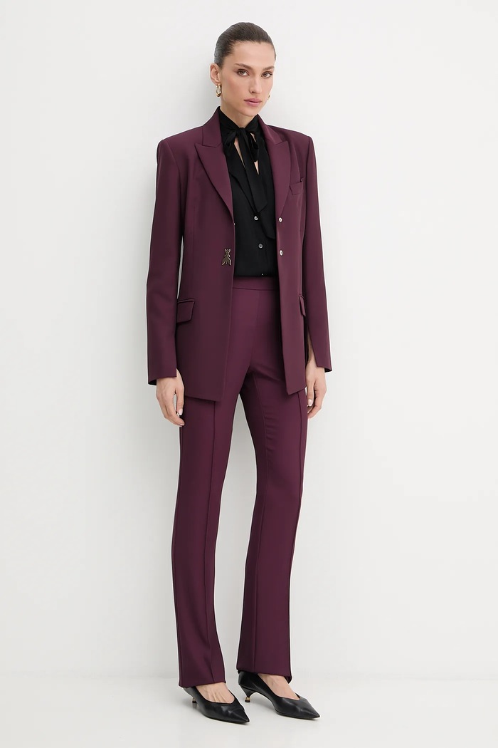Hlače Patrizia Pepe 8P0747.A454 bordo AW25