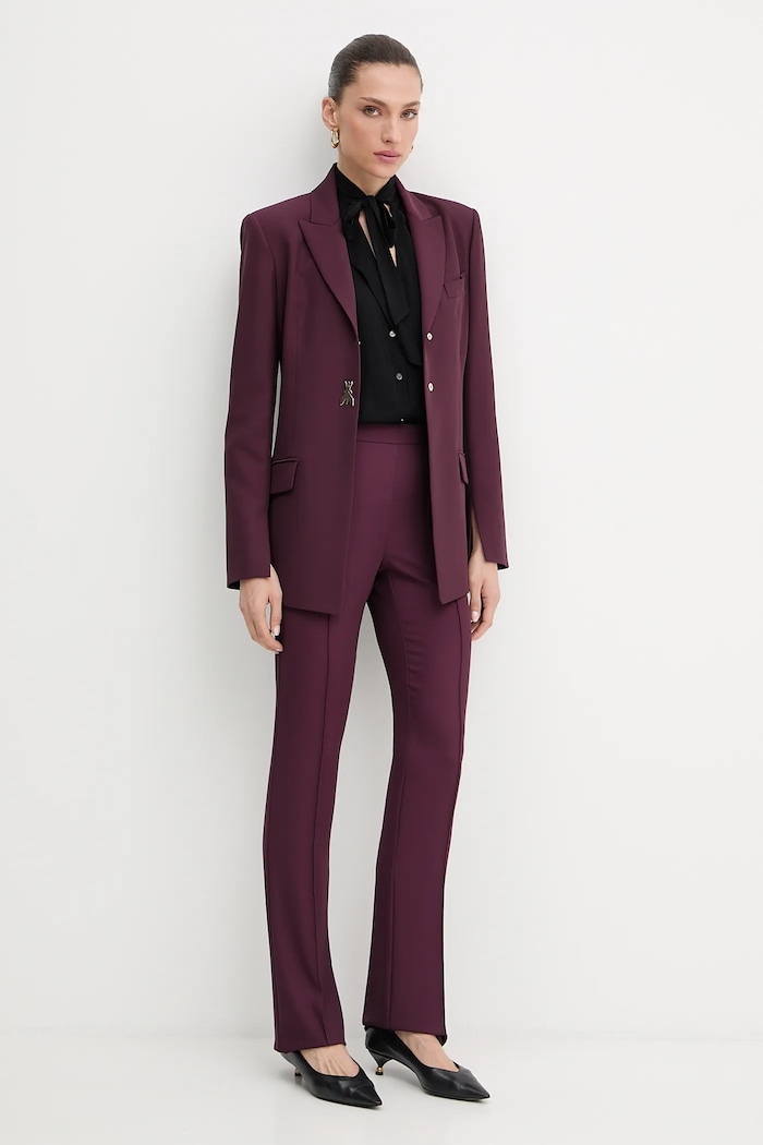 Hlače Patrizia Pepe 8P0747.A454 bordo AW25