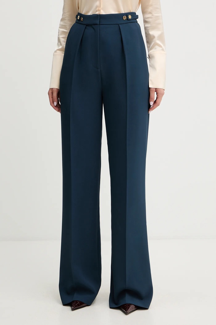 Панталон Elisabetta Franchi еластичен тюркоазен PA09956E2