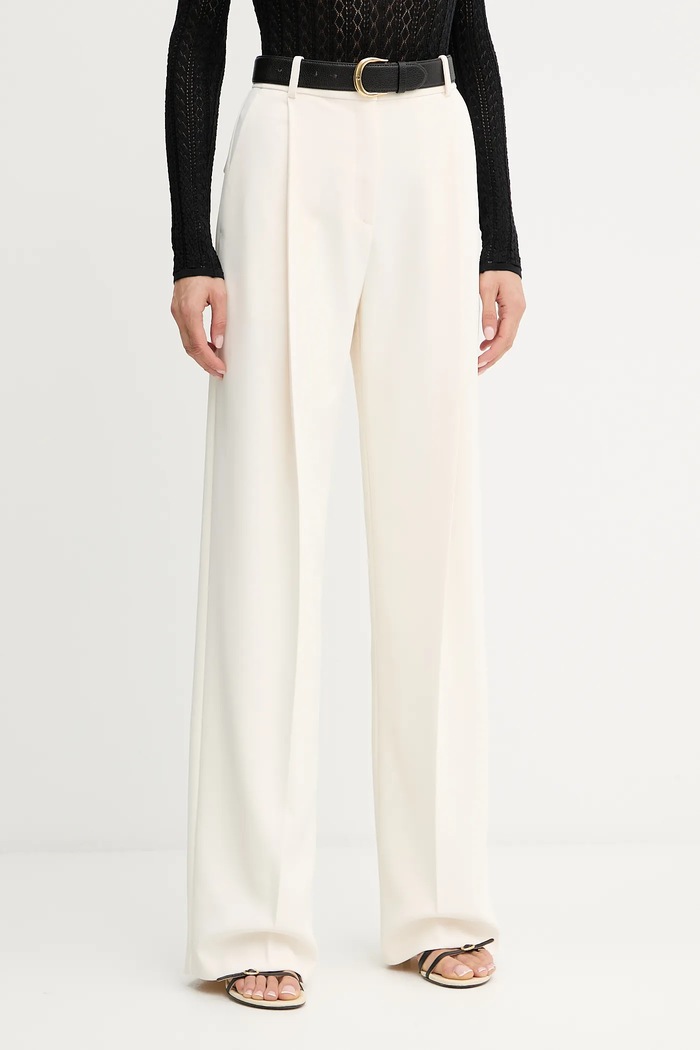Elisabetta Franchi spodnie z elastanem beżowy PA12556E2