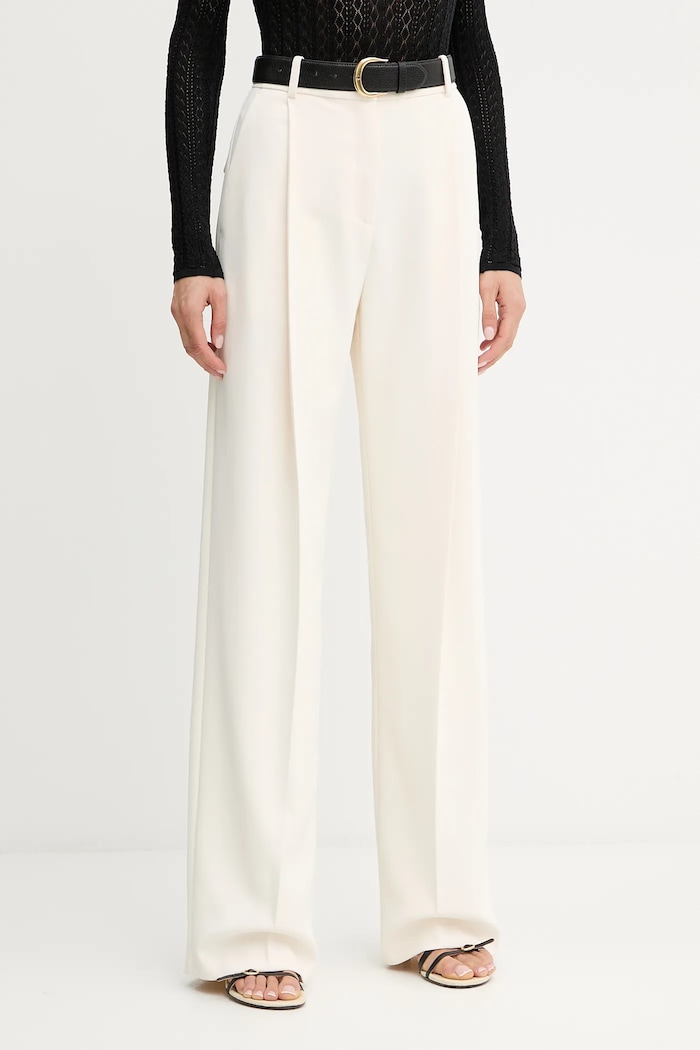 Elisabetta Franchi spodnie z elastanem beżowy PA12556E2