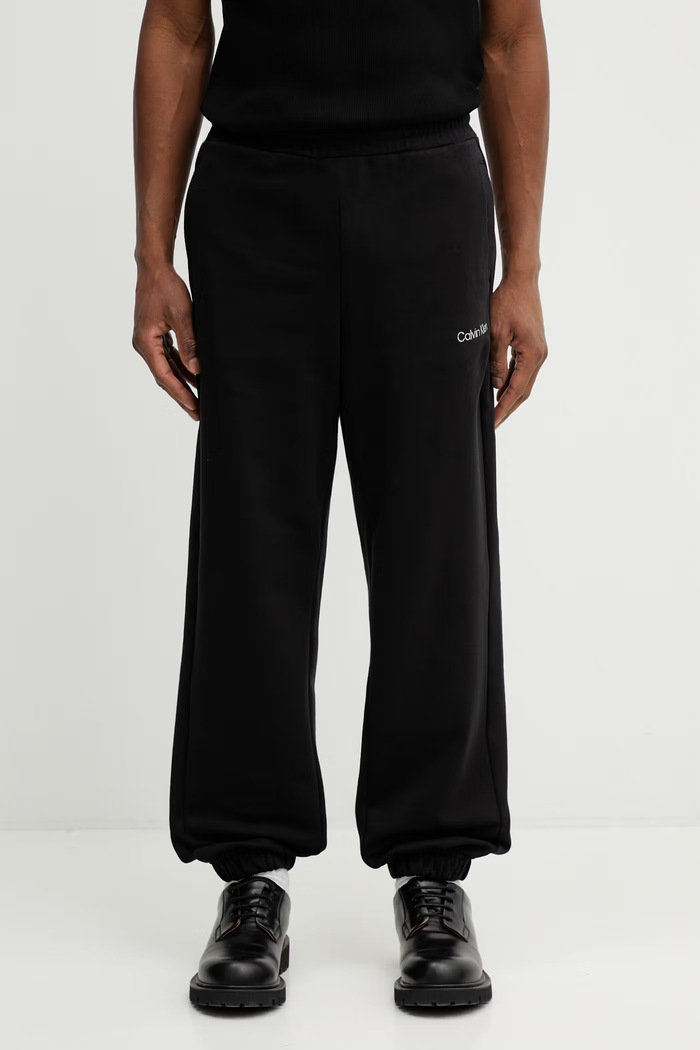 Βαμβακερό παντελόνι Calvin Klein βαμβάκι μαύρο LV044C904G