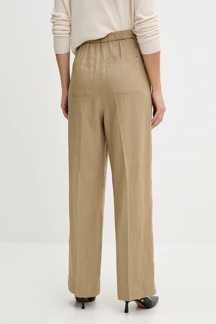 Oblečenie Ľanové nohavice Tommy Hilfiger WW0WW46823 zelená