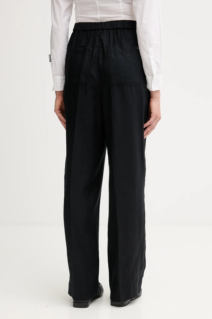 Oblečenie Ľanové nohavice Tommy Hilfiger WW0WW46823 čierna