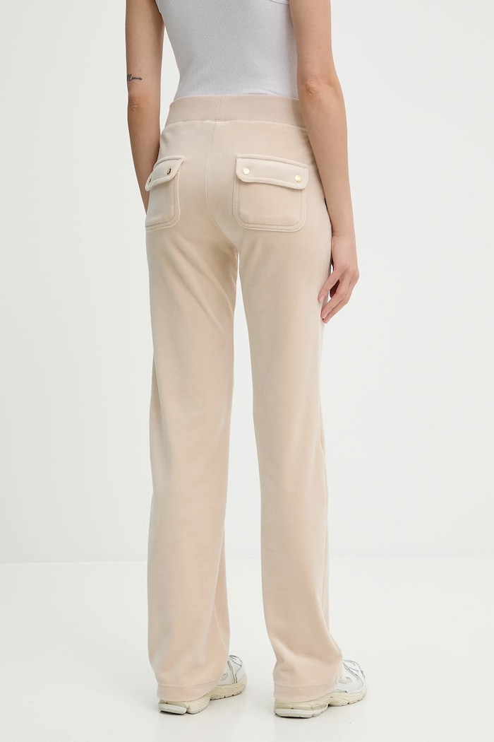 Oblačila Velur spodnji del trenirke Juicy Couture DEL RAY POCKETED PANT JCAP180G bež