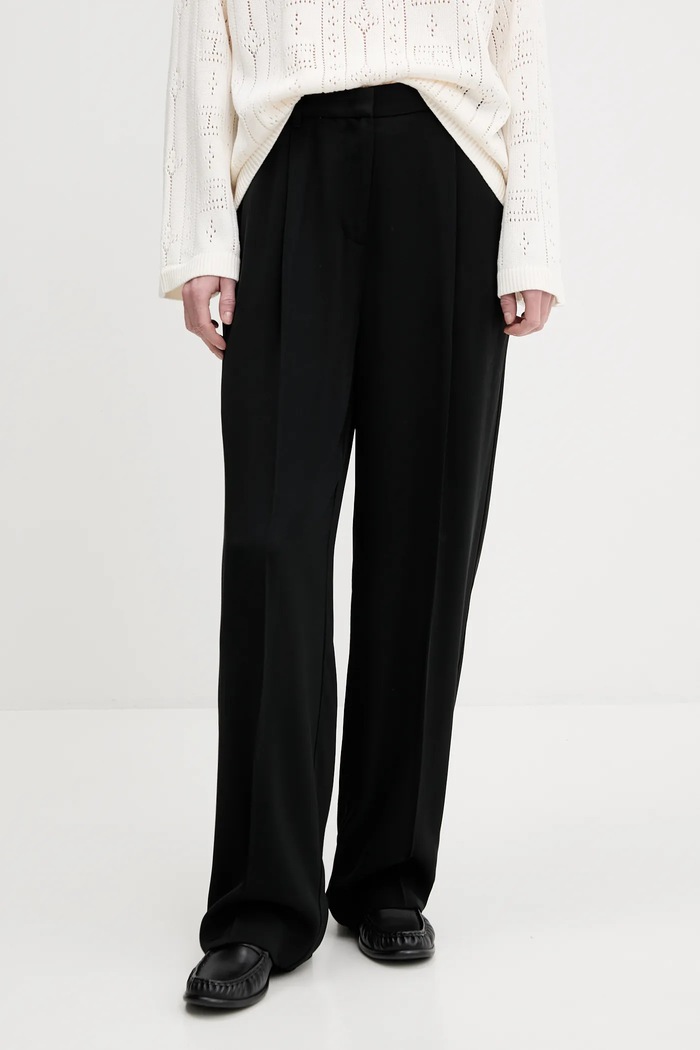Nohavice Tommy Hilfiger látka čierna WW0WW46749