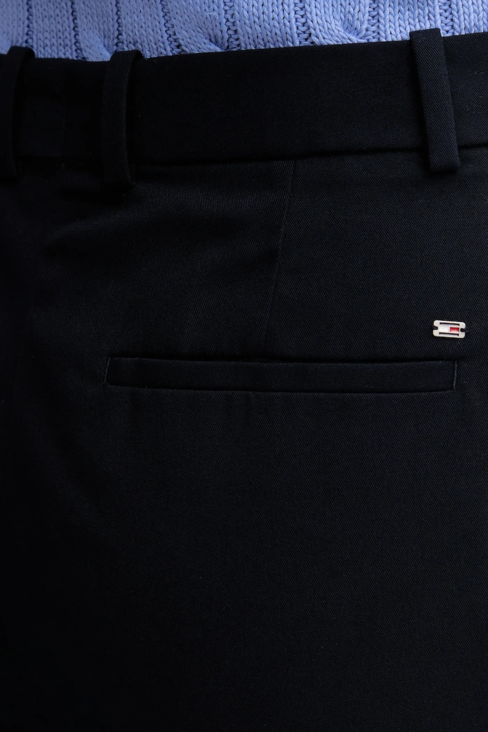 Bavlnené nohavice Tommy Hilfiger tmavomodrá WW0WW46811