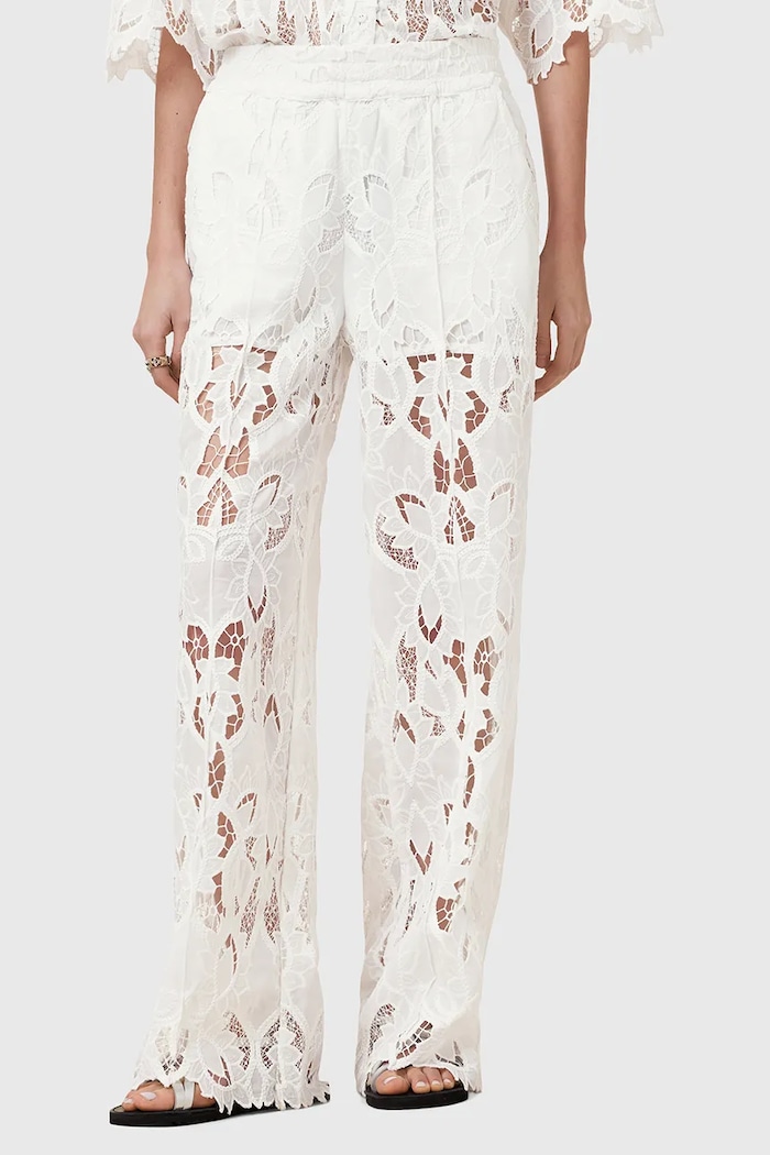 Παντελόνι AllSaints CHARLI W080TC λευκό AW25