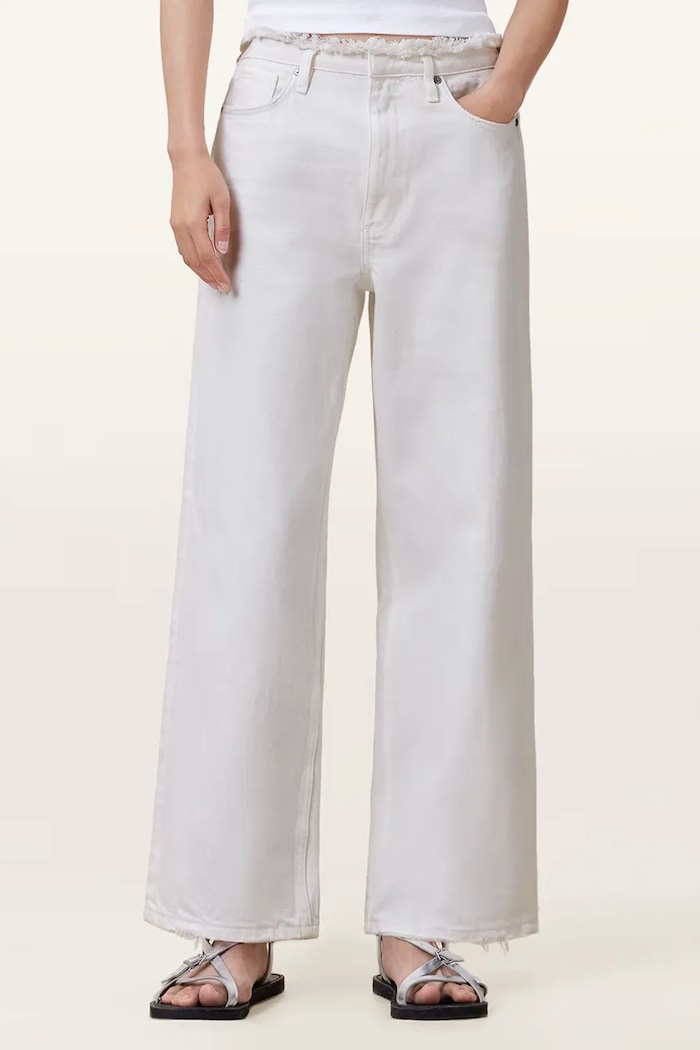 Bavlněné kalhoty AllSaints BLAKE W091EC bílá AW25