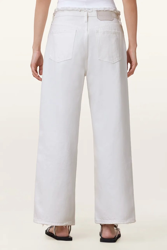 Bavlněné kalhoty AllSaints BLAKE W091EC bílá