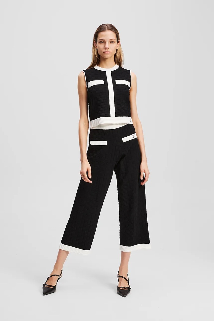 Karl Lagerfeld spodnie dzianina czarny A3W10103