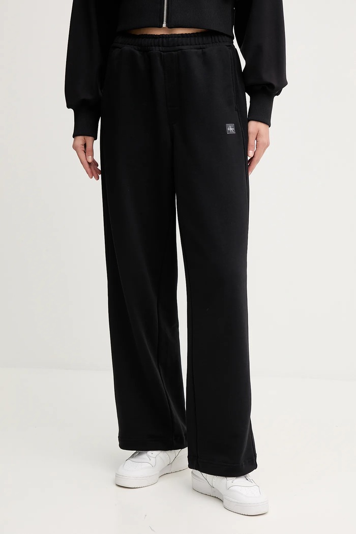 Παντελόνι φόρμας Calvin Klein Jeans με ελαστάν μαύρο LV047C249G