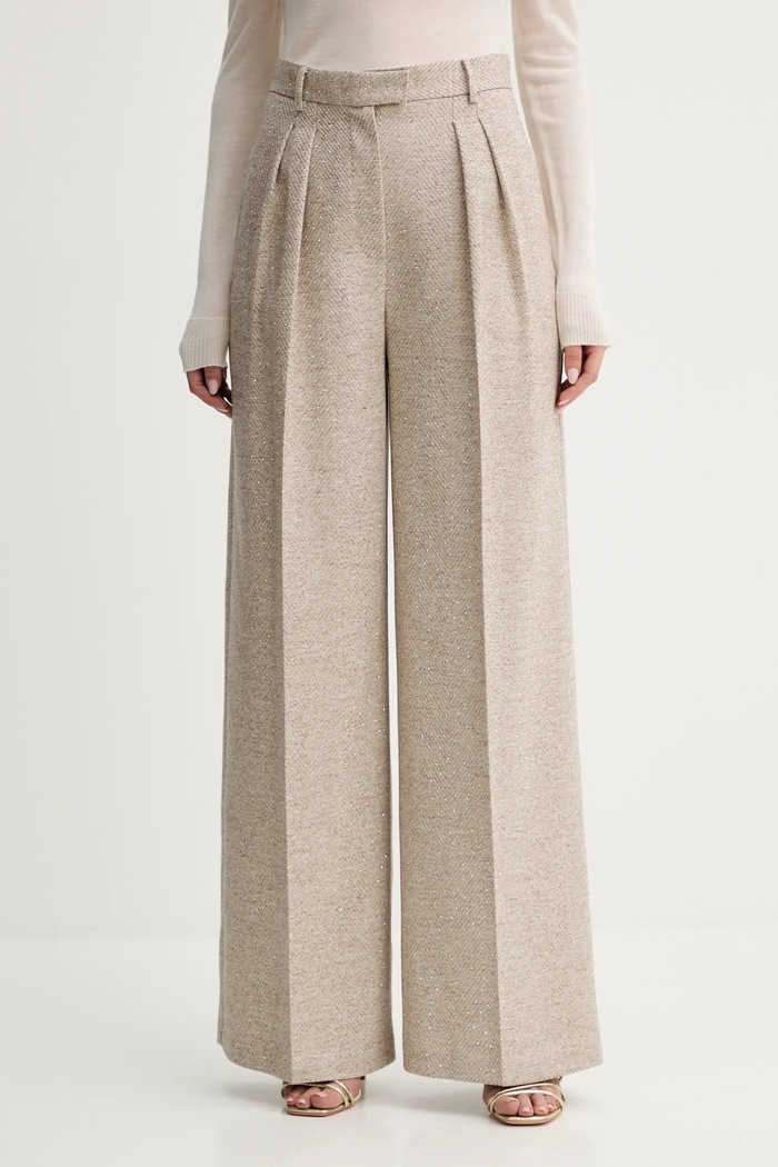 Simona Corsellini pantaloni drept bej A25CPPA01302