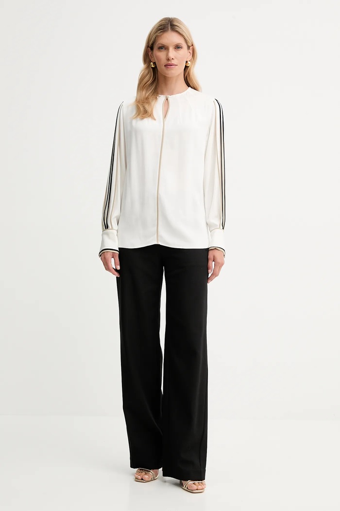 Βαμβακερό παντελόνι BOSS Dalessandra 50543268 μαύρο AW25