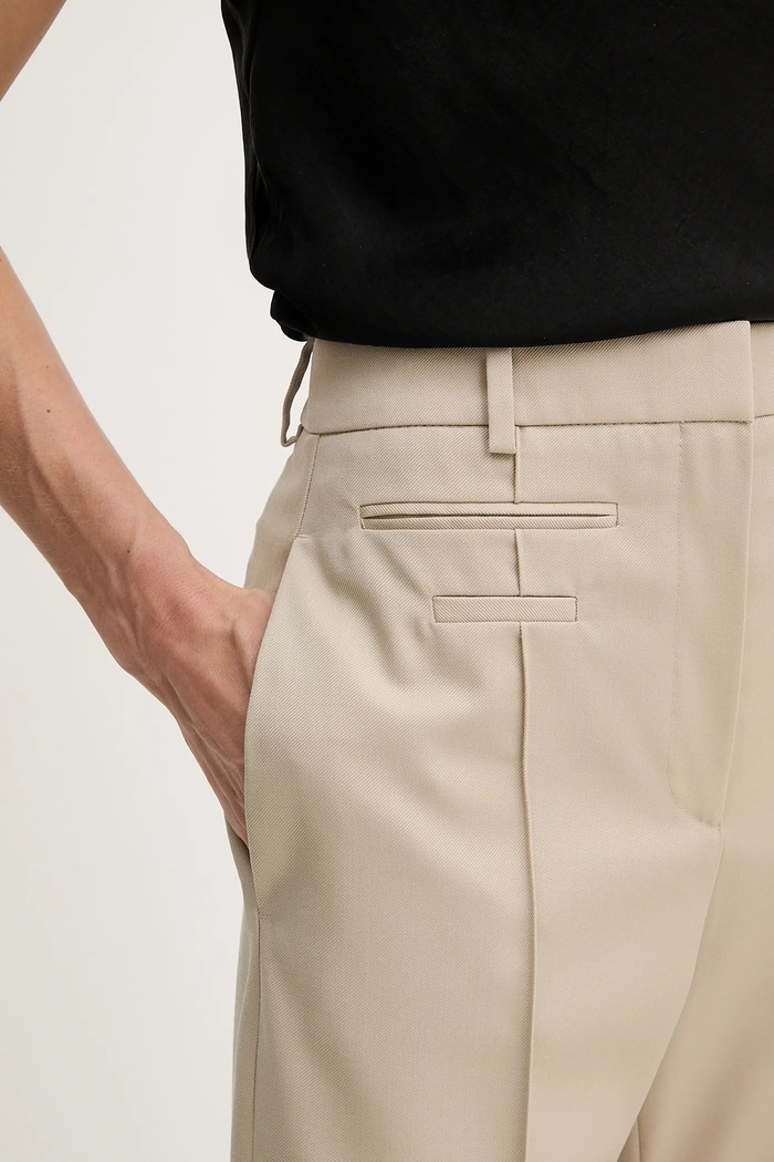 BOSS pantaloni de lână Talimia bej 50543311