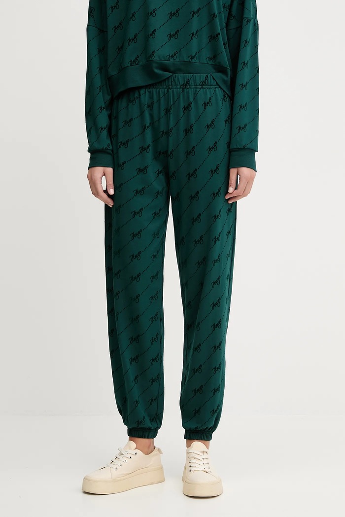 HUGO spodnie dresowe LOKKY Long pant dzianina zielony 50545211