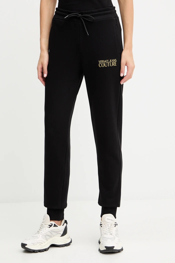Bavlnené tepláky Versace Jeans Couture bavlna čierna 79HAAT06.CF01T