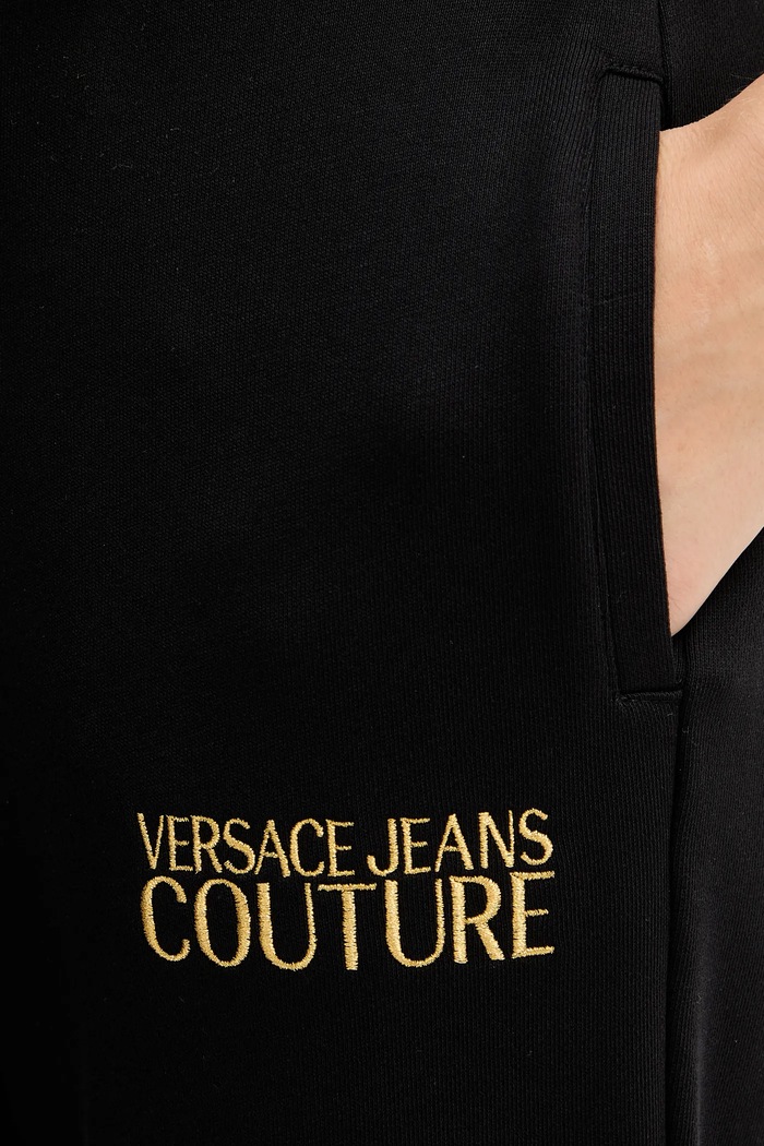 Bavlnené tepláky Versace Jeans Couture čierna 79HAAT06.CF01T