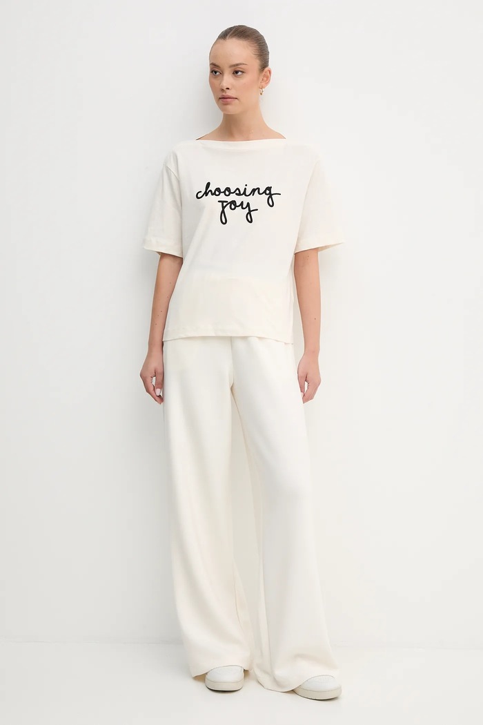 United Colors of Benetton spodnie dresowe 3QAFDF01D beżowy AW25
