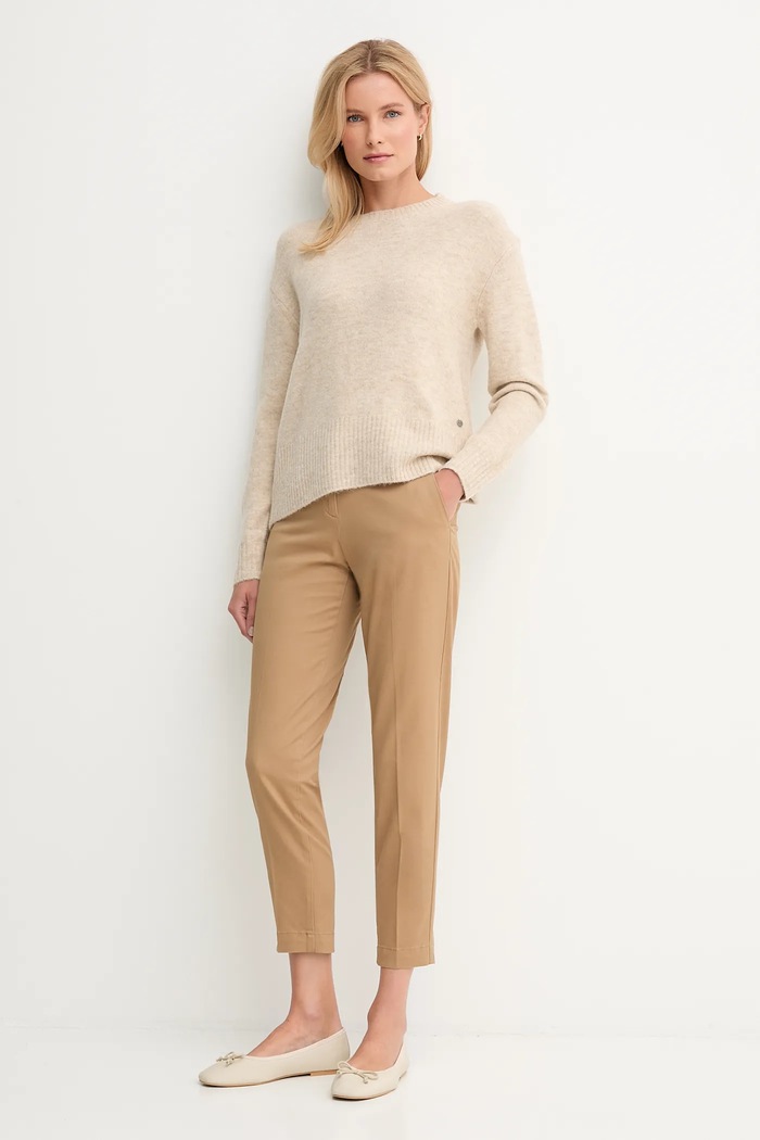 United Colors of Benetton spodnie slim fit damskie 4FRXDF096 beżowy SS26