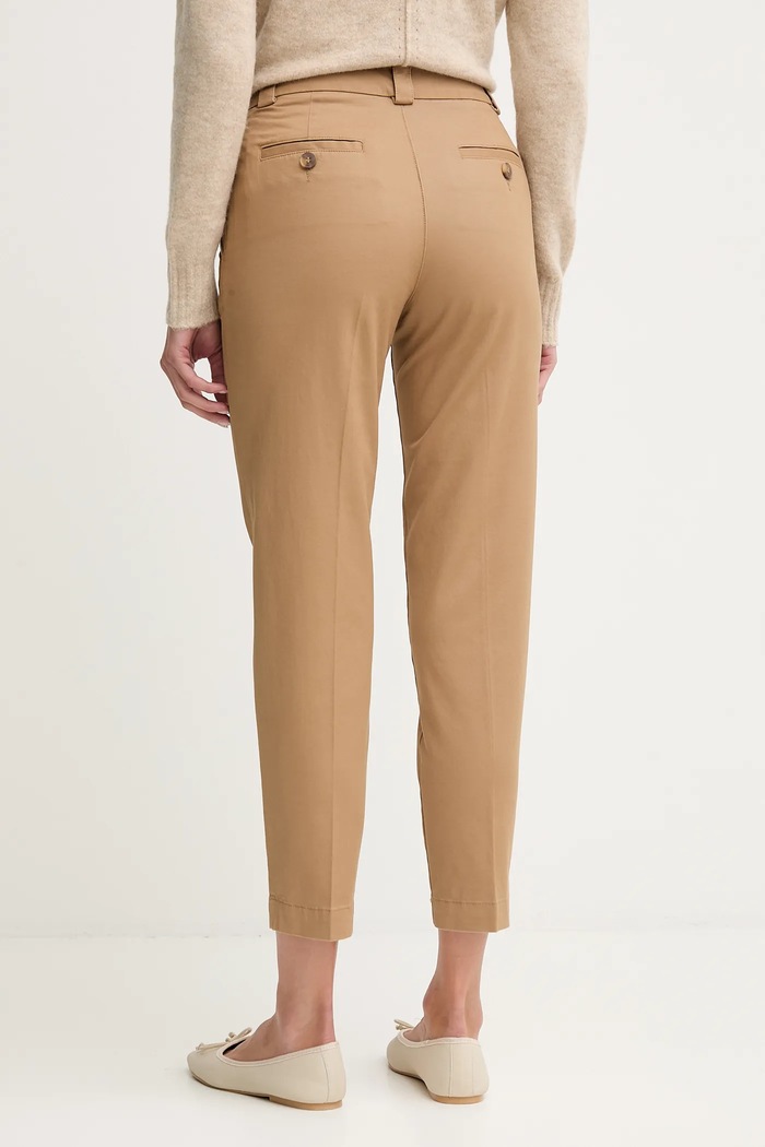 Odzież United Colors of Benetton spodnie slim fit damskie 4FRXDF096 beżowy