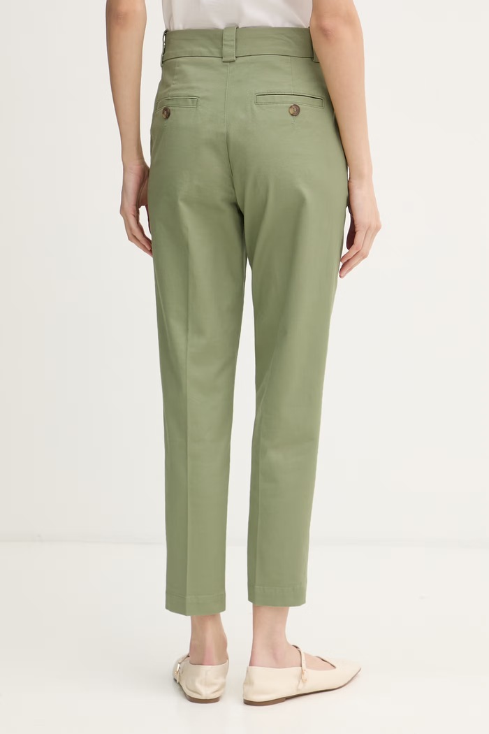 Odzież United Colors of Benetton spodnie slim fit damskie 4FRXDF096 zielony