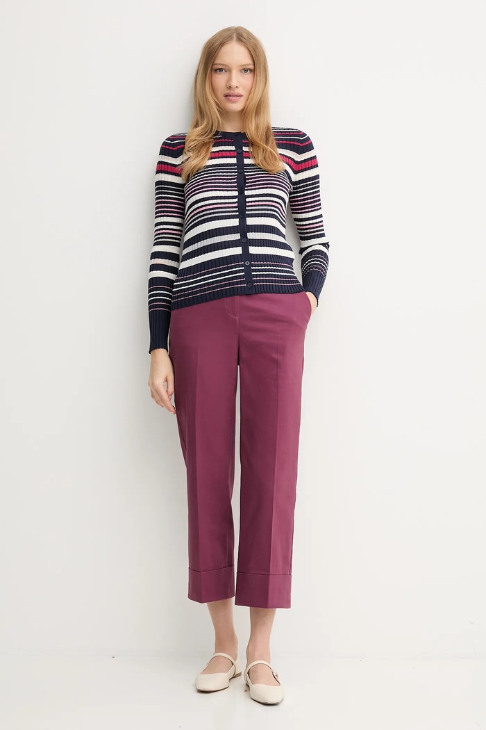 Hlače United Colors of Benetton 4SJCDF07J ljubičasta AW25