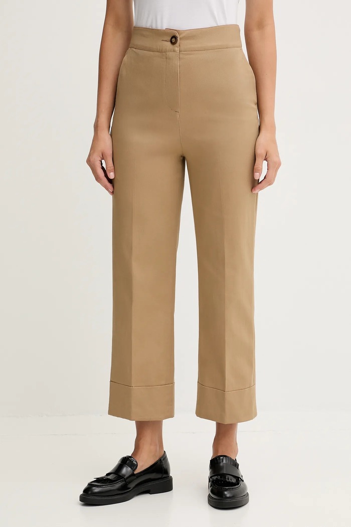 United Colors of Benetton spodnie z elastanem beżowy 4SJCDF07J
