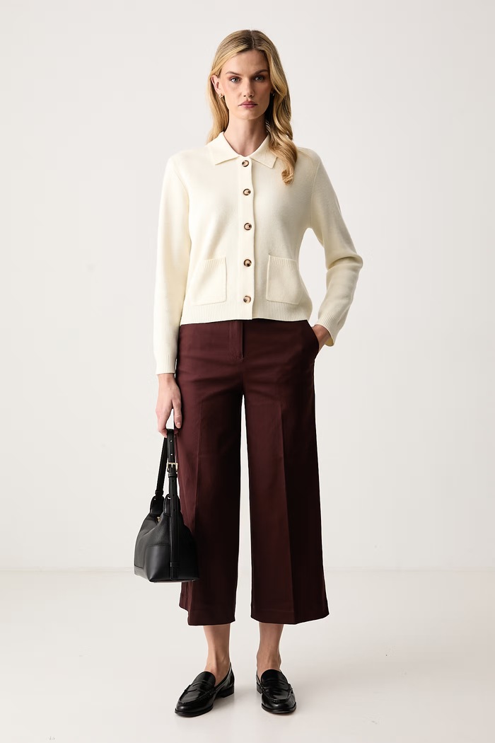United Colors of Benetton Spodnie damskie z bawełną 4SJCDF09W brązowy AW25