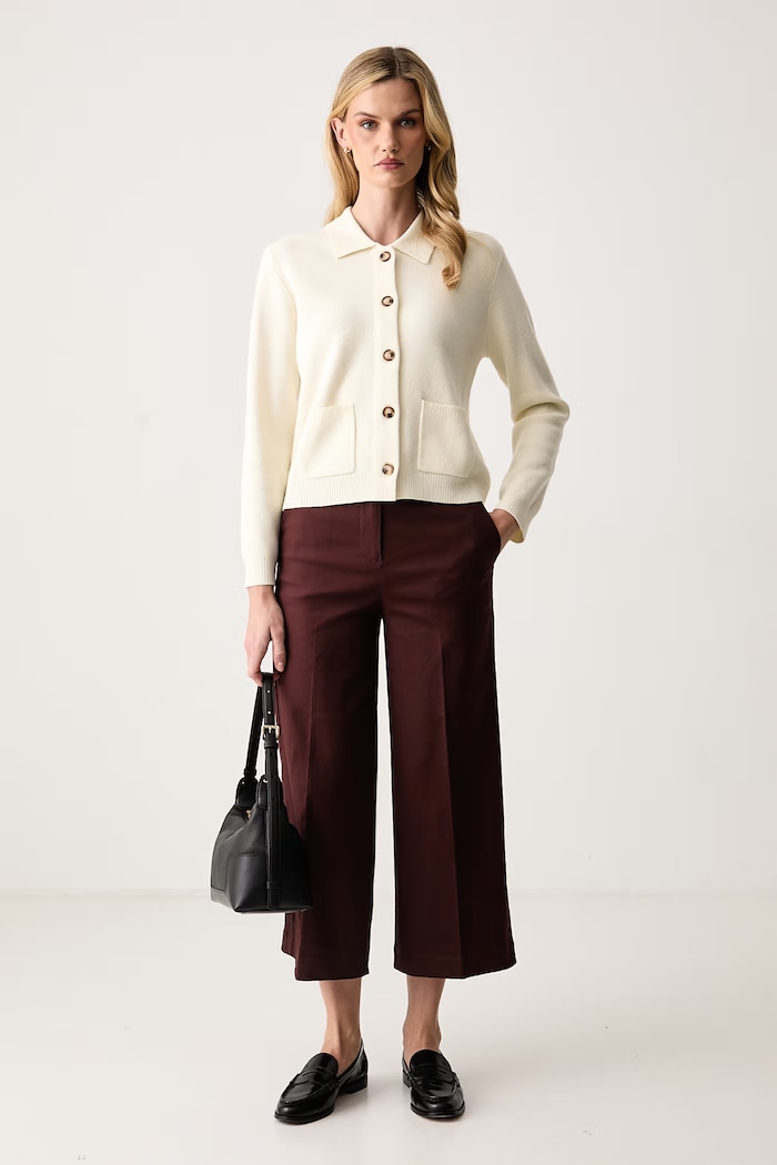 United Colors of Benetton Spodnie damskie z bawełną 4SJCDF09W brązowy AW25