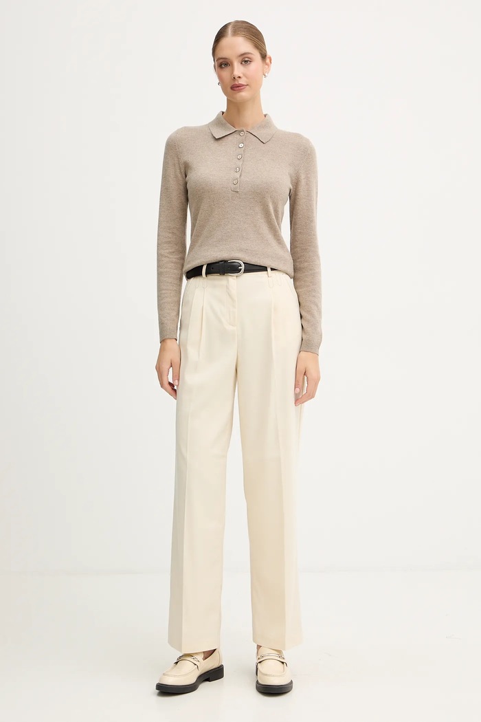 United Colors of Benetton pantaloni 4YVXDF09R bej AW25