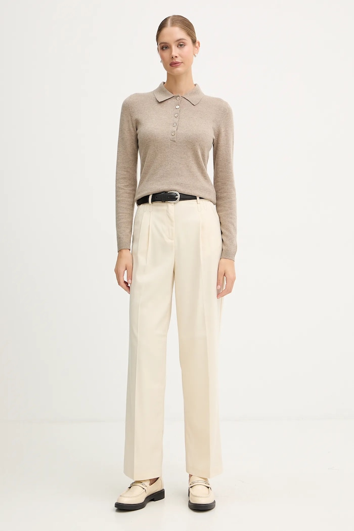 United Colors of Benetton pantaloni 4YVXDF09R bej AW25
